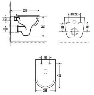 Подвесной унитаз AQUAme AQM2008 с крышкой-сиденьем белый глянцевый